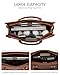 LOVEVOOK 17 Inch Laptop Tote Bag For Women Teacher Work Bag, Leather Computer Bags For Laptops For Women, Vintage Waterproof Laptop Bag Business Briefcase Office Large Shoulder Handbag Purse, Brown