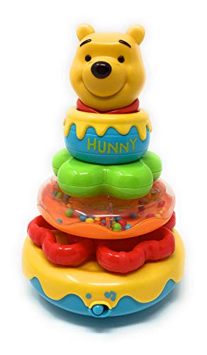 WINNIE THE POOH Baby Toys | IShape Sorter, Musical Stacking Rings, and Stacking Cups | Babys First Blocks Classic Bundle | Stack Up Cups | Toddler Toys