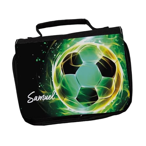Striefchen® Kulturtasche für Jungen personalisiert mit Wunschname (Soccer)