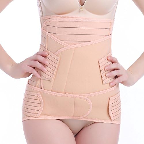 Hisret 3 in 1 Postpartum Support Tummy Wrap Girdle Waist Cincher Trimmer Body Shaper Belt Size Small