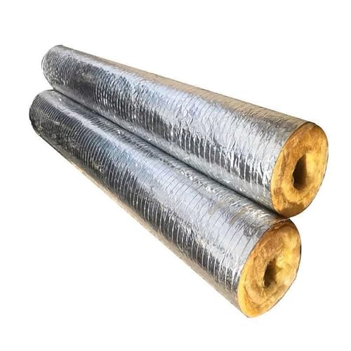 Tubo aislante de lana de vidrio, tubo aislante compuesto de lana de vidrio y lámina de aluminio, tubo aislante impermeable de 1 metro de longitud, tipo autoadhesivo.(133mm,50MM)