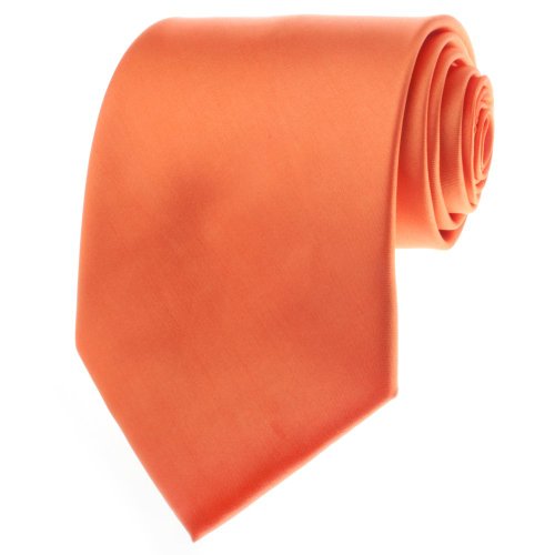 TopTie Mens Necktie Solid Color Orange Ties, Formal Neck ties, Gift Ideas