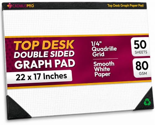 Bloc graphique quadrillé de 6,35 mm avec 50 feuilles perforées