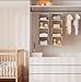 VERONLY Hanging Closet Organizer with Bamboo Shelves - Foldable Closet Storage for Baby Clothes, Towels, Scarves,Space Saving Shelves Organizer (White)