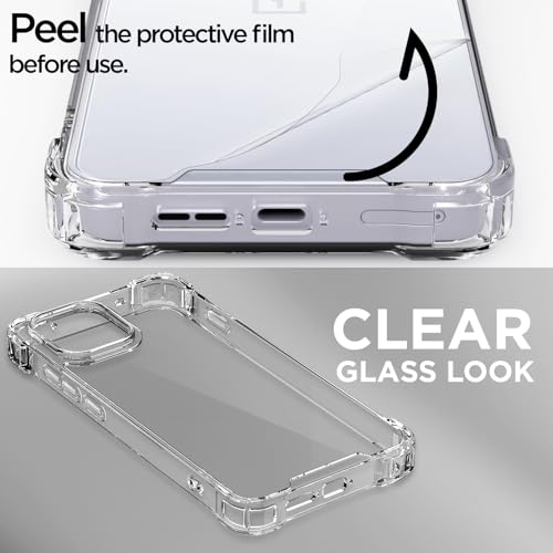Image of Outlouders Back Cover for OnePlus 13S 5G Clear Transparent PC + TPU | Raised Edges | Shockproof Protection Bumper Case (Transparent)