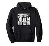 tipografia vintage grunge straight outta new boston felpa con cappuccio