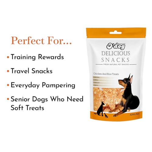 Image of Pets Empire O'Dog Delicious Fresh Natural Pet Snacks, Dog Treats for All Life Stages (Chicken & Rice Treat) (420 gm)