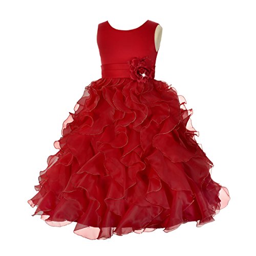 Dressy-Daisy-Girls-Satin-Organza-Ruffle-Flower-Girl-Dresses-Pageant-Gown-Party-Occasion-Dress-Size-10-Burgundy