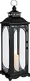 Laterne Schwarz für Kerzen Deko, 35 cm Gartenlaterne Metall für Draußen, Windlichter Outdoor, Grablaterne Friedhof Wetterfest Laternen Vintage für Drinnen Garten Terrasse Halloween Weihnachten