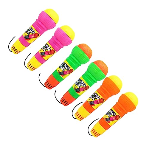 BCOATH Kids Echo Microphone Toy Plastic Voice Amplifying Line Microphone for Boys and Girls 6 Pack