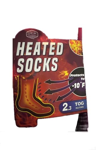 Countryside Pacote com 2 meias aquecidas classificação TOG 2,3 pretas com acabamento em cores sortid