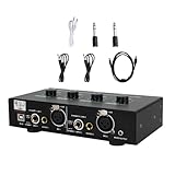 Toddmomy Zweikanal Mikrofonverstärker mit Echoeffekt Aktives Heim Karaoke Mischpult aus Kunststoff und Metall Inklusive Schwarzem USB Kabel für Desktop Audio Mixer Setups