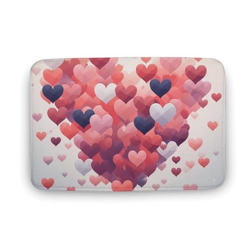 Tapis de salle de bain design cœurs pour sortie de douche cocooning - 2