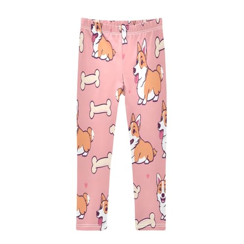 Toddler Girls Leggings Printed Yoga Pants Leggings Corgi Bones Love for Kids