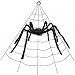 AISENO Halloween Decorations Scary Giant Spider Virtual Realistic Hairy Spider Outdoor Indoor Party Supplies Decor Black 6.6 Ft