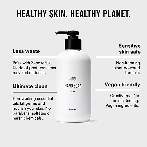 Best Antibacterial Hand Soap for Sensitive Skin: 12 Gentle Yet Effective Options for Seniors 18 Public Goods Hand Soap | Cleansing Soap for Kitchen & Bathroom | Made with Natural Essential Oils | Paraben & Sulfate Free | Vegan Friendly | Made in Canada | 12 Fl Oz Bottle with Dispenser Pump