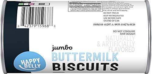 Amazon Brand - Happy Belly Jumbo Buttermilk Biscuits, 8 Ct, 16 Ounce #TOP2
