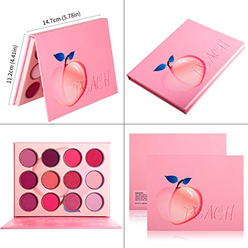 Beuself De'lanci Pink Eyeshadow Palette,12 Colors Peach Matte & Shimmer High Pigmented Mini Makeup Eyeshadow Pallet,Warm Natural Blendable Long-Lasting Waterproof Small Pallets Eyeshadow #TOP7