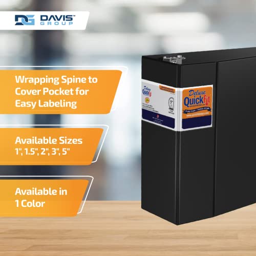 Quickfit Heavy-Duty Commercial Binder, 3-Ring D-Ring Binder, Black, 5 Inch #TOP4