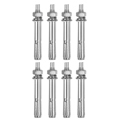 Image of DTGN M6 x 60 Expansion Bolts - 8Pack- Good for Concrete Dry Brick Block Walls - 304 Stainless Steel - Silver