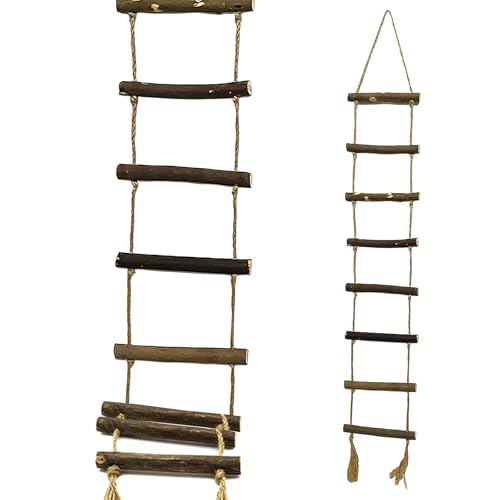 Kizozo Wichtel Zubehör Strickleiter 70x10cm Wichtelzubehör Strickleiter Miniatur Wichtel Leiter für Wichteltür Weihnachtswichtel Zubehör Wichteltür Leiter Weihnachtsdeko DIY