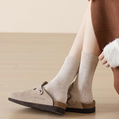 Image of Ndoobiy Womens Socks for Women Crew Ankle Long Cotton 6 Pairs