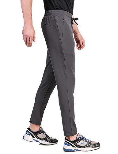 Image of FITINC Athleisure Track Pants for Men| Lycra Slim Fit Mens Dryfit Track Pant with Concealed Zipper Pockets | Quick Dry Pant Style Lower for Men for Home & Workout