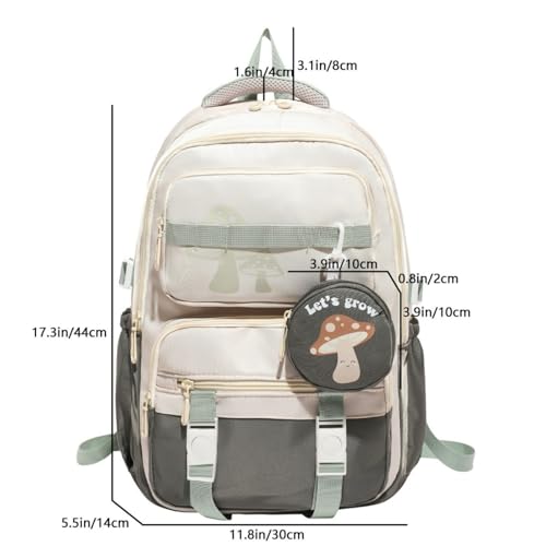 Lightweight Nylon Backpack - Large Capacity Anti-Theft Travel/School Backpack (Unisex) (Green)2