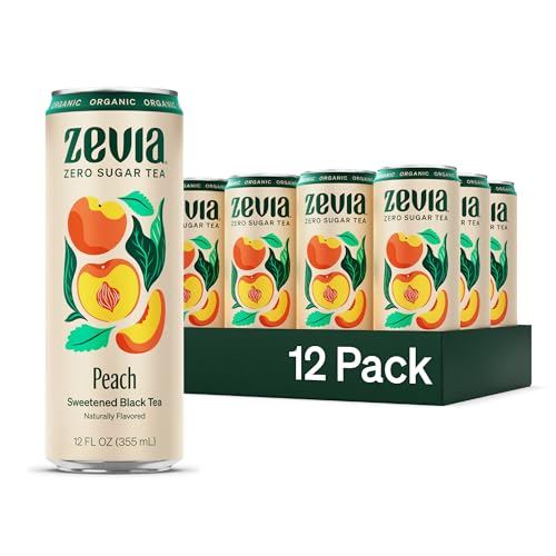 Zevia Zero Sugar Tea, Black Tea with Peach