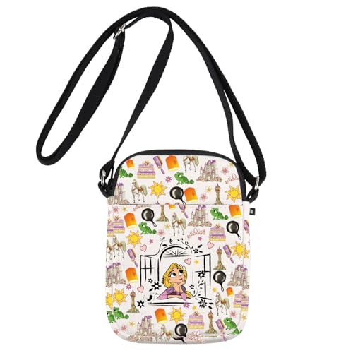 G2TUP Princess Crossbody Bag Long Hair Princess Gifts Fairy Tale Princess Crossbody Purse Sunflower Magic Shoulder Bag