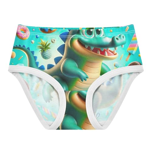 Cotton Toddler Underwear Floral Playful Cute Alligator Blue Panties Little Girl Aesthetic Briefs Girls Undies 2t