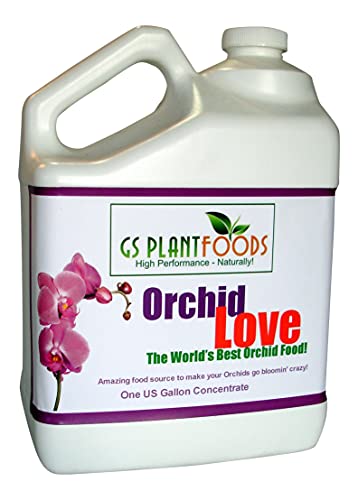 Orchid Love Orchid Fertilizer - Organic Natural Bloom Booster Fertilizer (1 Gallon) - Orchid Food Suitable for All Orchid Types - Encourages Orchids to Grow in Pot/Pots for Indoor Outdoor Plant