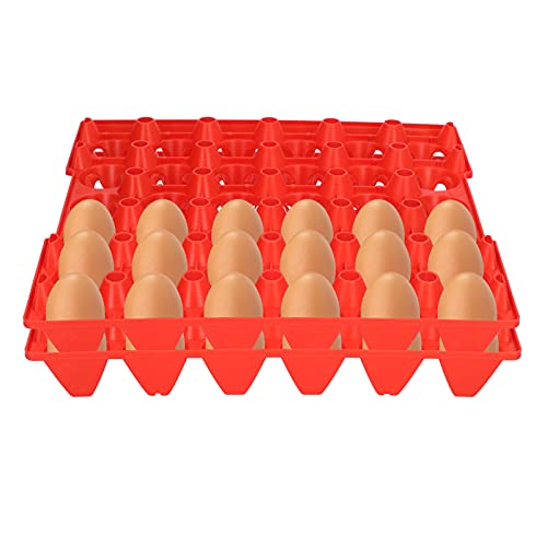 5PCS Universal Chicken Egg Trays EggCrates 30 Egg Flats Stackable EggCartons Storage Holder Tray for Storing Home Farm Supplies (Red)