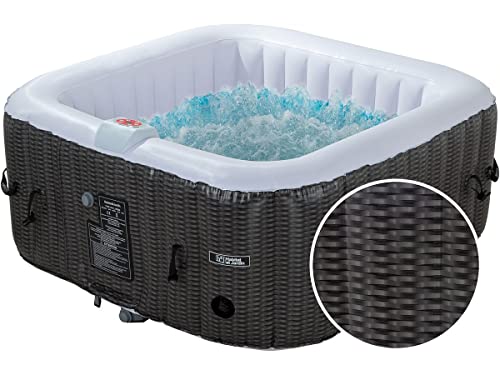 Habitat et Jardin SPA Hinchable de PVC Nice - 4 plazas - Marrón/Crema