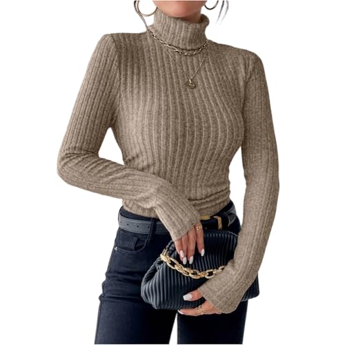 Langarmshirt Damen Baumwolle Locker Pullover Damen Winter Elegant...