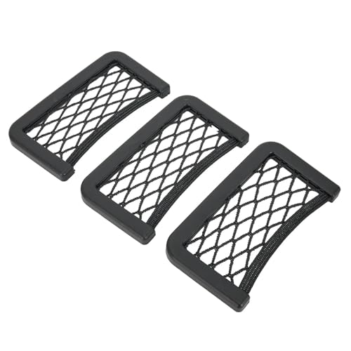Sac de rangement en filet pour voiture | Lot de 3 organisateurs de siège et coffre noir