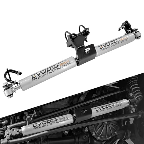 EVODAMP SHOX 8734930 Dual Steering Stabilizer for Jeep Wrangler JK 07-18, N3 Double Steering Stabilizer Assembly for Jeep Wrangler JK 2-Door & Unlimited 4-Door 2007-2018 with 2.0
