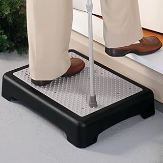 Unibos Portable Indoor Outdoor Half Step Stool, Portable Step Riser for Elderly & Disabled, Antislip Half Step Door Step Up Platform for Stairs, Cars, Bed, Chair, Shower