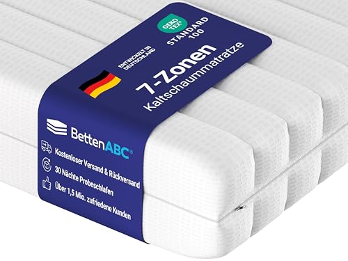 Betten-ABC - Matratze (KSP-500) - 140x200 cm (H3) - 7-Zonen Matratze aus Kaltschaum - Hypoallergen & Antibakteriell - Oeko-TEX® Zertifiziert - Bezug abnehmbar & waschbar - Lieferung per Paket