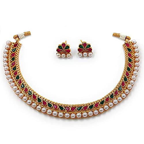 Peora Traditional Ethnic Necklace & Jewellery Set Gift for Women