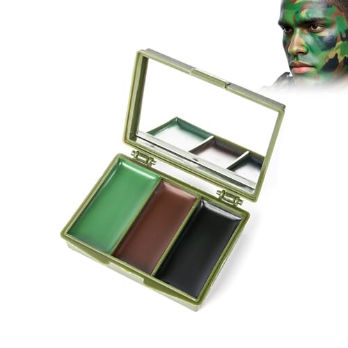 Wonsters 3-couleur camouflage maquillage, camouflage crème, camouflage visage, armée militaire CS visage couleur camouflage Woodland, camouflage crème 3-couleurs peeling serum