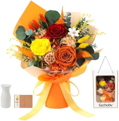 Preserved Flowers Bouquet, Real Eternal Flowers, Gifts For Women,...