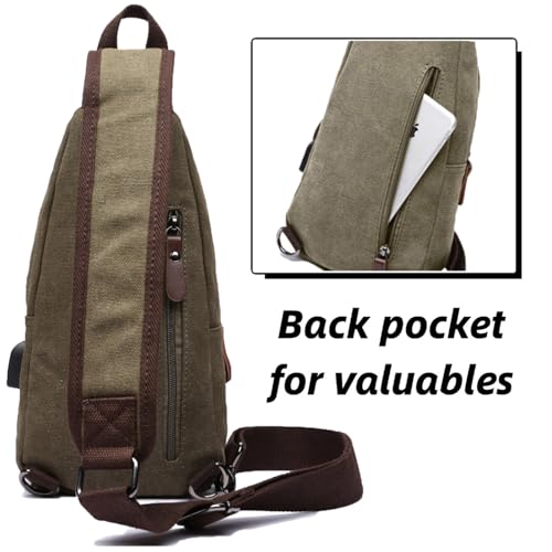 IT'SCARL Waterproof shoulder bag, crossbody bag, men's and women's suspender backpack, hiking backpack, multifunctional crossbody chest bag (green)2