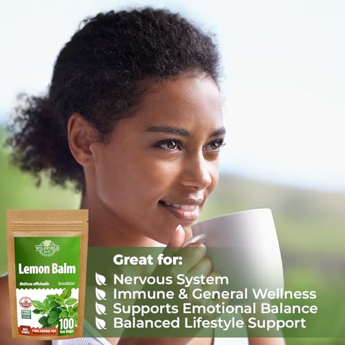 Image of 100 Bags Dried Lemon Balm Herb Frontier Loose Lemon Balm Tea (Melissa Officinalis Tea) - 100 Count 1.5 g Bags Melissa Herb Te De Toronjil