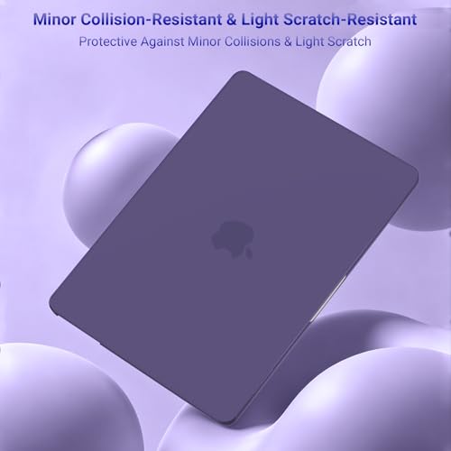 Image of MOSISO Compatible with MacBook Air 13 inch Case M5 2026 M4 2025 M3 M2 2024-2022 A3449 A3240 A3113 A2681, Hard Shell&Keyboard Cover&Screen Film&Type C for MacBook Air 13.6 inch Case, Imperial Purple