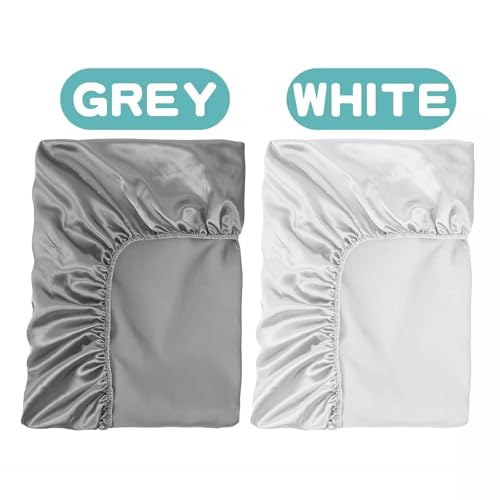 2 Pack Satin Chiffon Soft Crib Sheet Great for Baby with Sensitive Hair Silky Baby Mattress Sheet Unisex 52