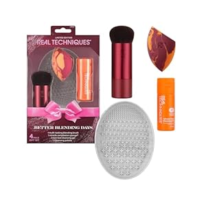 Real Techniques Better Blending Days Limited Edition 4-Piece Holiday Makeup Gift Set, Makeup Sponge, Makeup Brush & Cleansing Tools, Vegan & Cruelty-Free Beauty Kit