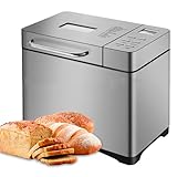 BoluDukNN Machine à Pain 17 en 1 en Acier Inoxydable, 1 Kg, Machine à Pain Numérique Professionnelle, 17 Programmes + Minuterie 15 H, Cuve Antiadhésive, pour Pétrir La Pâte, Préparer des Confitures