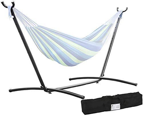TYNB Hammock Stand Portable Heavy Duty Hammock StandHammock Steel Stand Capacity 300LBS,for Outdoor Patio Deck Beach or Indoor with Carrying Case (No Hammock) HK-SD28