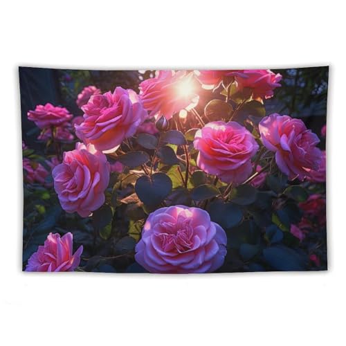 DELIBEST Arazzo da parete con petali di rose, decorazione da parete ibrida con rose tea rose, decorazione da parete per camera da letto, soggiorno, dormitorio, 101,6 x 152,4 cm